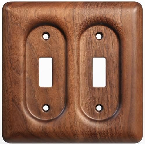 Stylish North American Walnut Switchplates for Modern Décor — Double Rocker