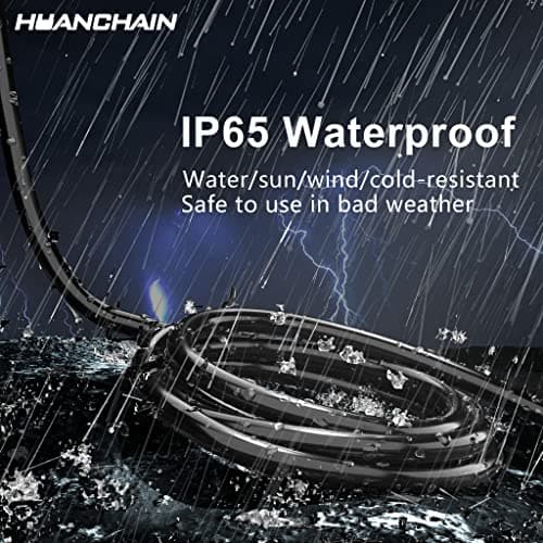 huanchain 16/3 Gauge 25 ft Black Outdoor Extension Cord, Waterproof, 16AWG SJTW, 13A 1625W, ETL Listed