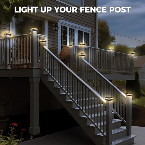 4x4in Solar Post Cap Lights 3 Modes, 4 Packs, Waterproof for Wood/Vinyl Posts Outside