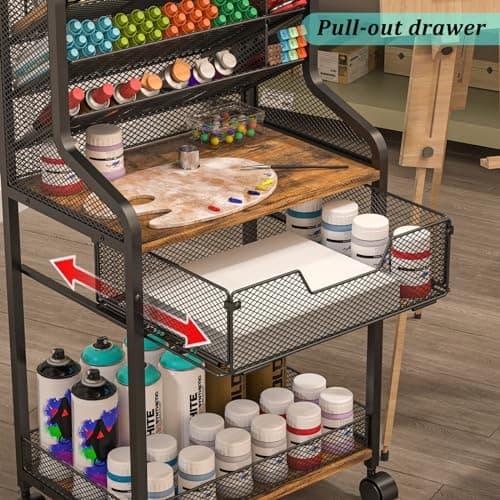 Multifunctional Rolling Utility Cart for Artists and Office