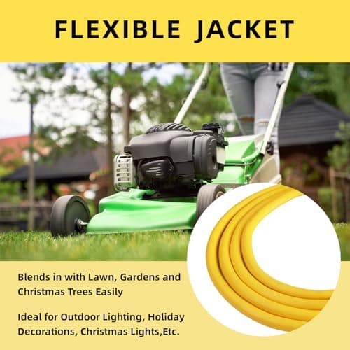 6ft Outdoor Heavy Duty Extension Cord, 15 AMP, SJTW, 3 Prong Grounded, Yellow
