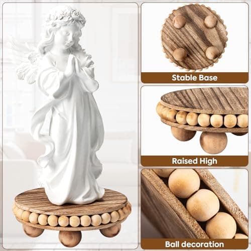 Rustic Wood Risers for Display, Beaded Coasters & Mini Cake Stand Decor