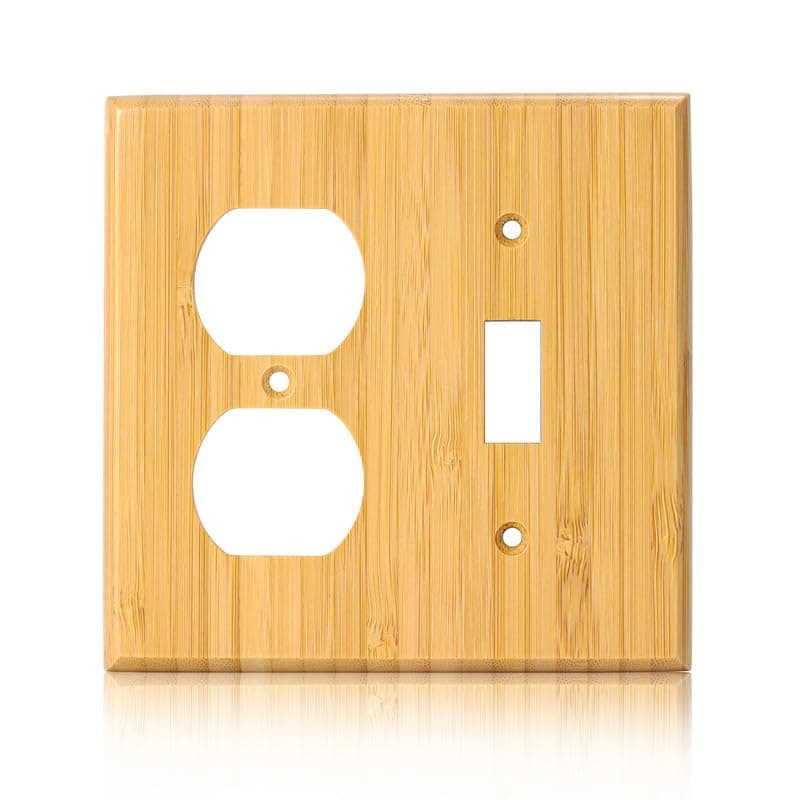 Solid Bamboo Single Toggle Light Switch Plate, 4.5" x 2.76" Home Decor — 1PC-Single Toggle Outlets