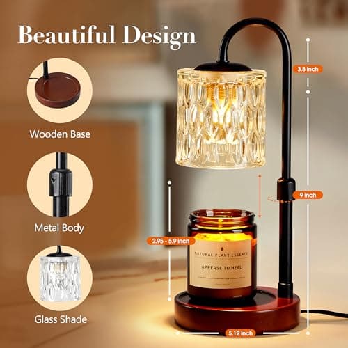 Briever Dimmable Candle Warmer Lamp with Timer for Jar Candles