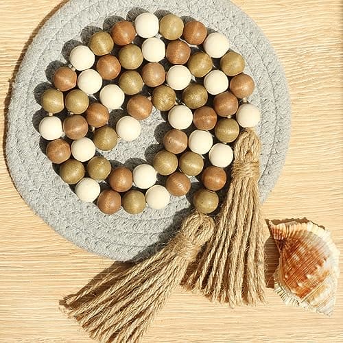 Farmhouse Beads with Tassels for Tiered Tray Decor