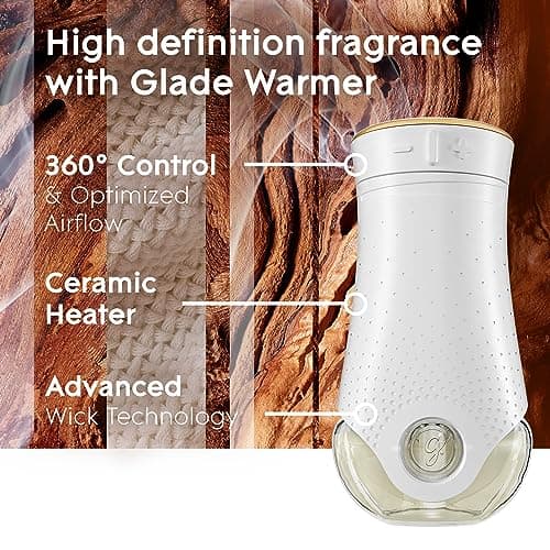 Glade PlugIns Cashmere Woods Air Freshener, 3.35 Fl Oz, 5 Count