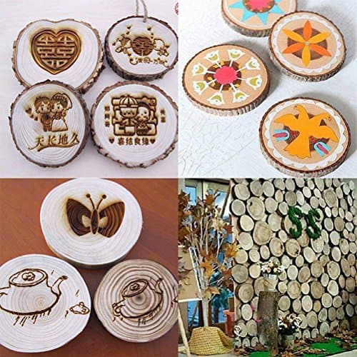 Natural Tree Bark Wood Slices Coasters 10 Pcs Rustic Craft Kit