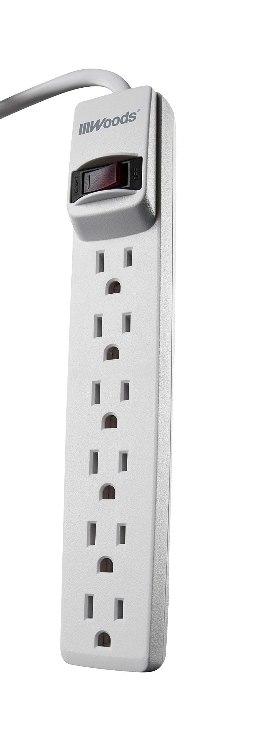 Compact Power Strip with 6 Outlets for Users
