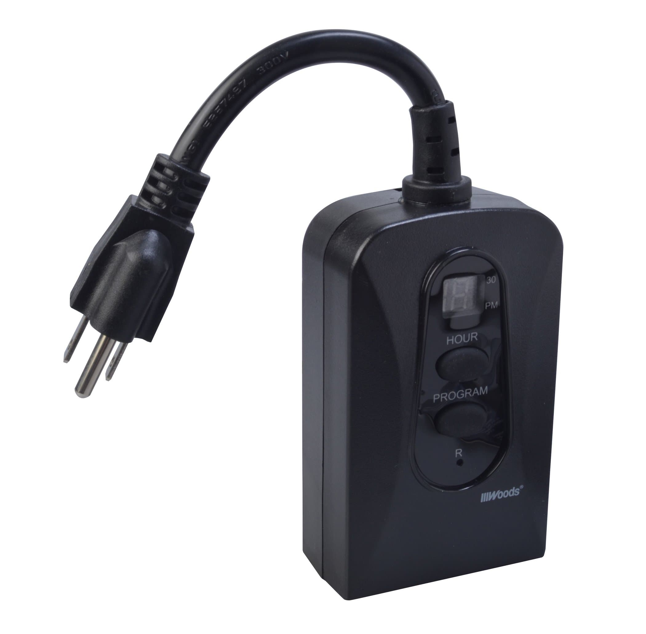 Outdoor 24-Hour Digital Plug-In Block Heater Timer with 2 Grounded Outlets
