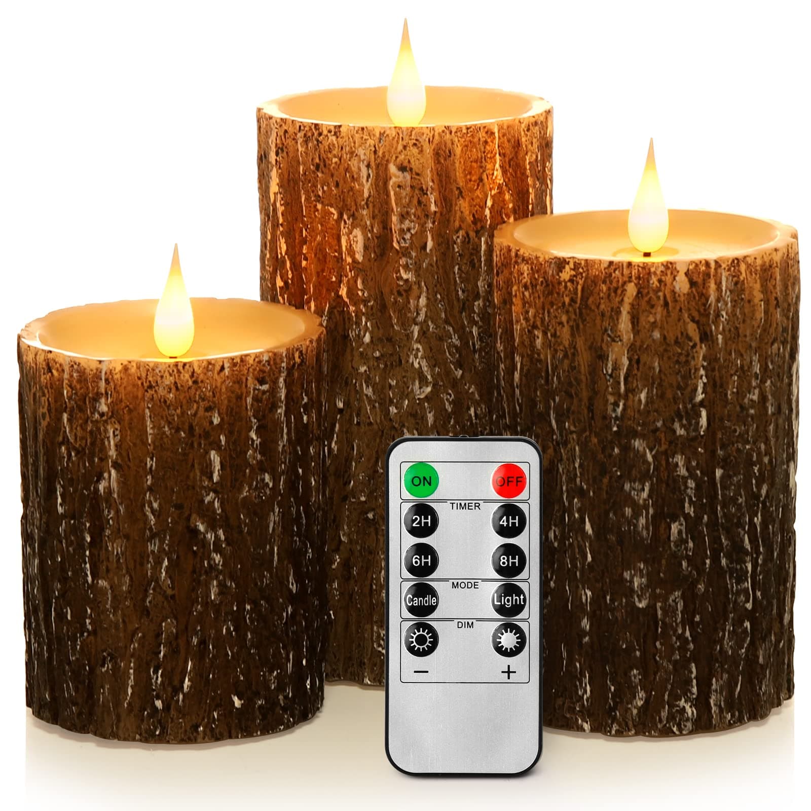 Battery Operated 3D Wick Flameless Pillar Candles with Remote Control