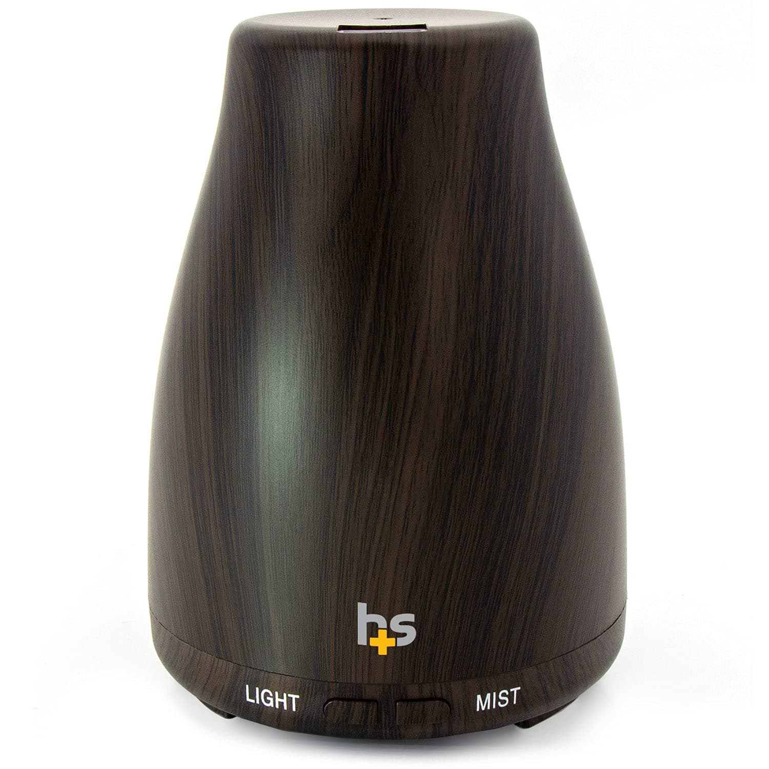 HealthSmart Cool Mist Humidifier & Aromatherapy Diffuser, 150ML Tank, Wood Grain Brown