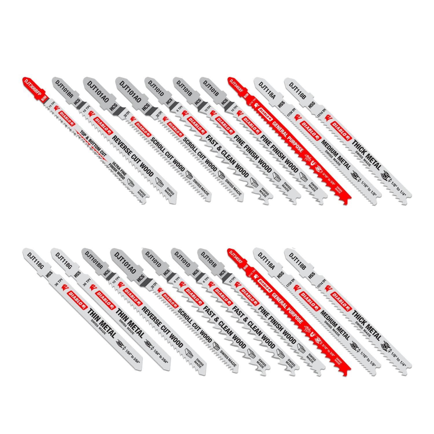 Diablo DJT20S Jig Saw Blade Set for Wood, Metal & Plastics