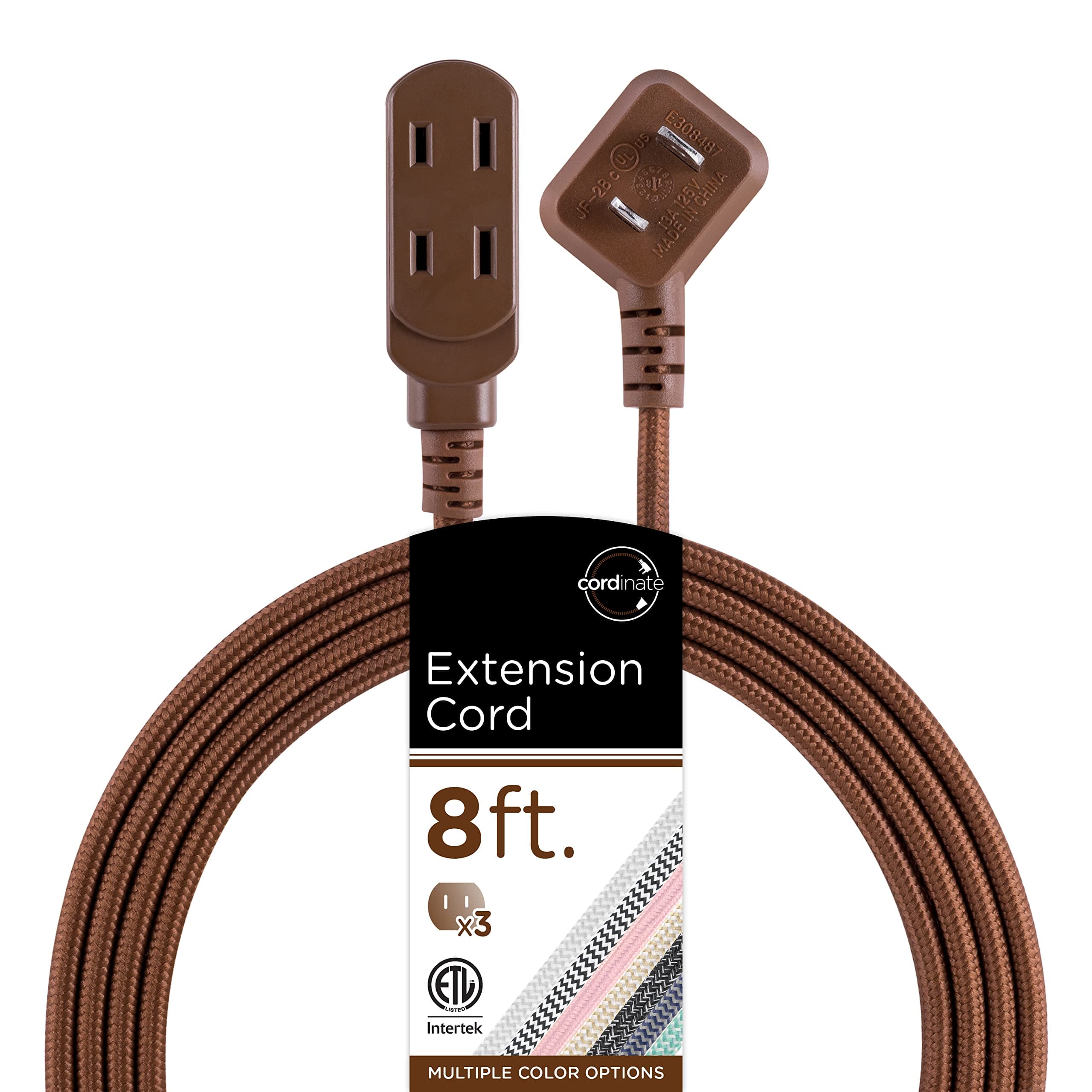 Cordinate 8 Ft 3-Outlet Flat Plug Extension Cord