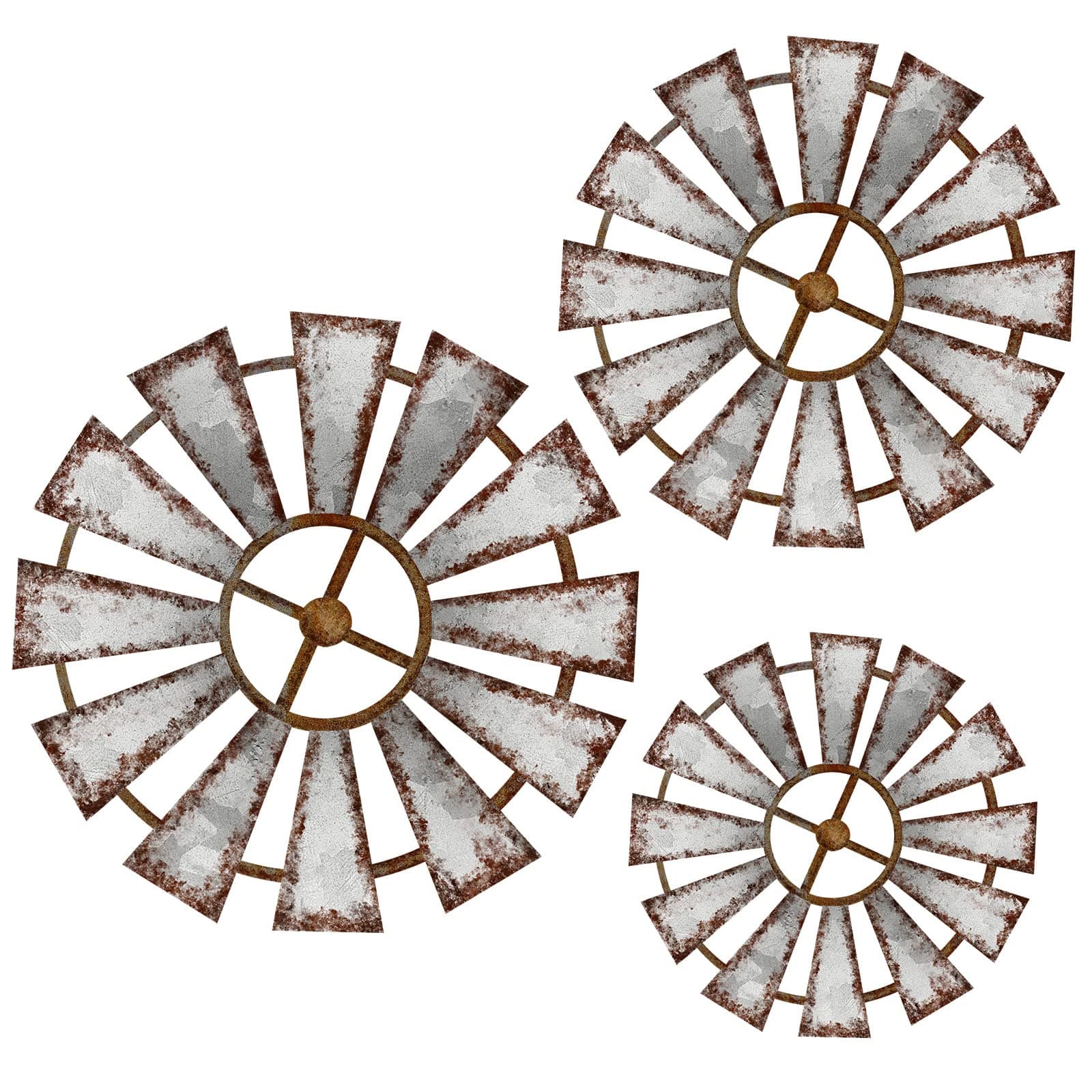 Yookeer 3 Pack Farmhouse Wood Windmill Wall Decoration