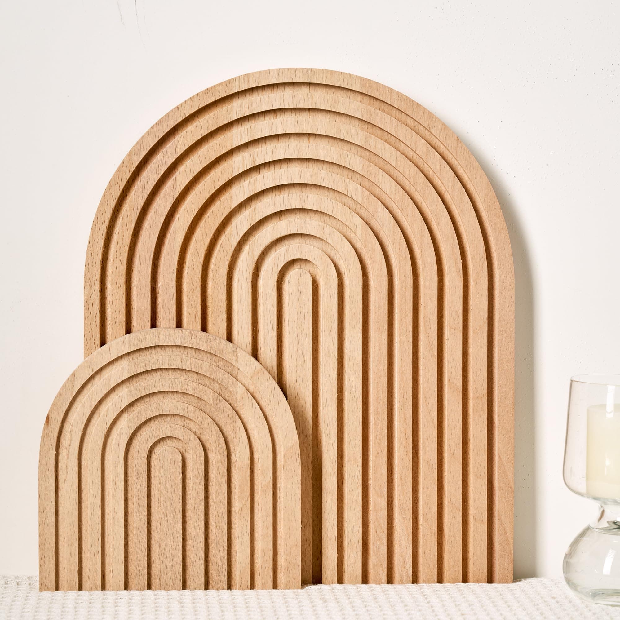 Boho Wood Rainbow Arch - Modern Room Decor (Set of 2)