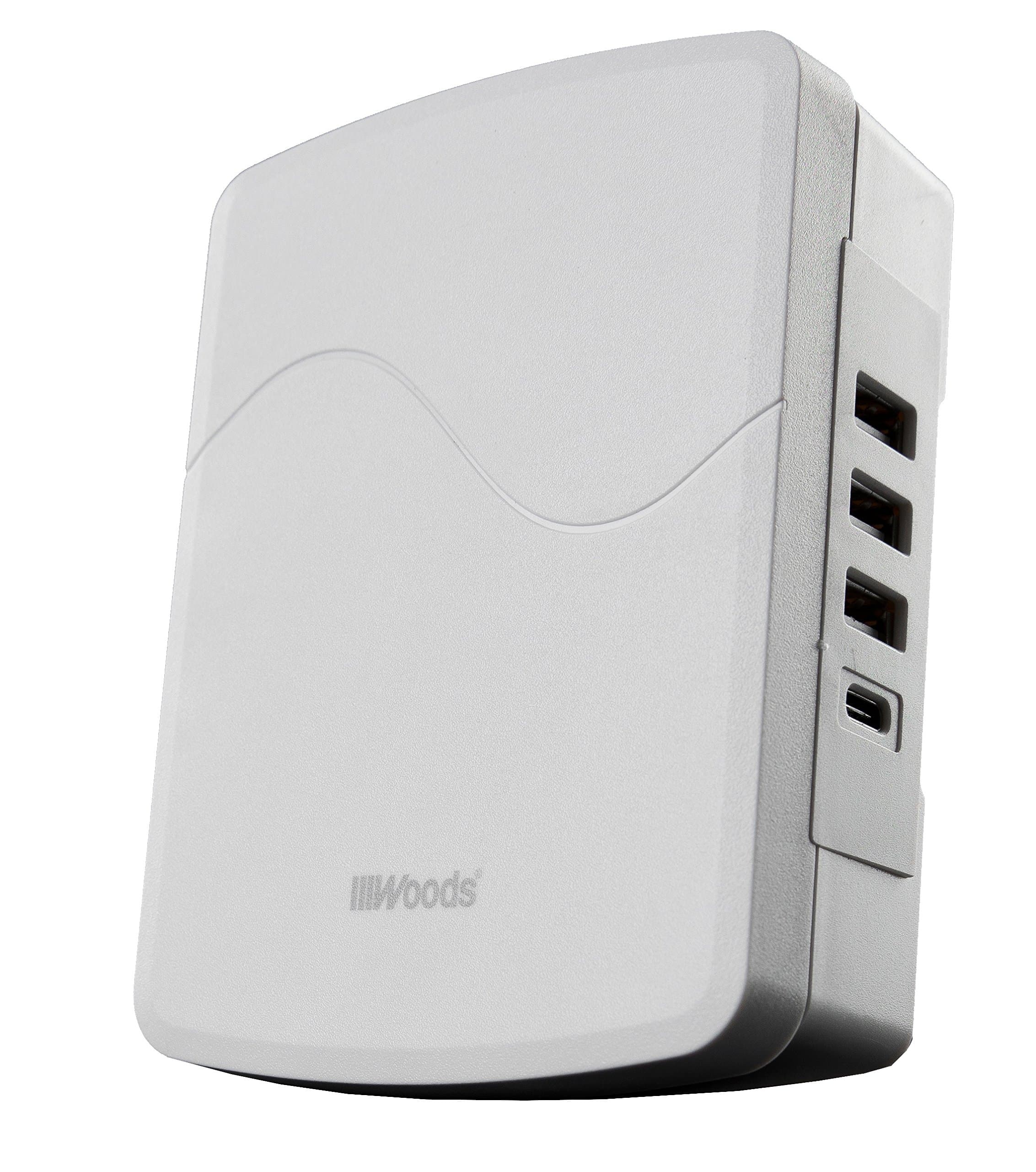 Surge Tap with 3 Grounded Outlets and 4 USB Ports, White