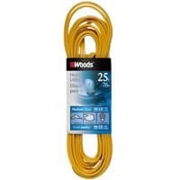 Simplified Product Title: Woods SPT-2 Flat Utility Extension Cord, 25-Foot, Yellow