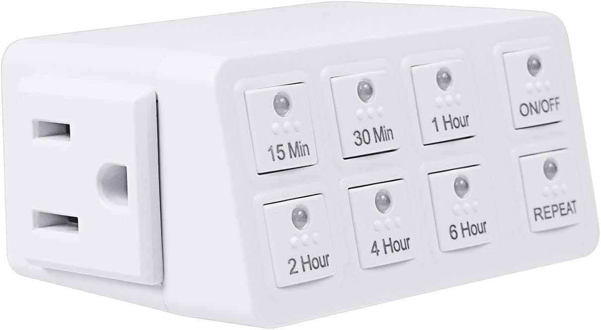 BN-LINK Heavy Duty Countdown Timer with Repeat, 3-Prong Grounded Outlet, ETL Listed