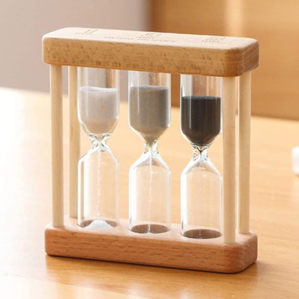 3-Minute Wooden Sandglass Timer Clock, Home Decor Kitchen Gift for Children