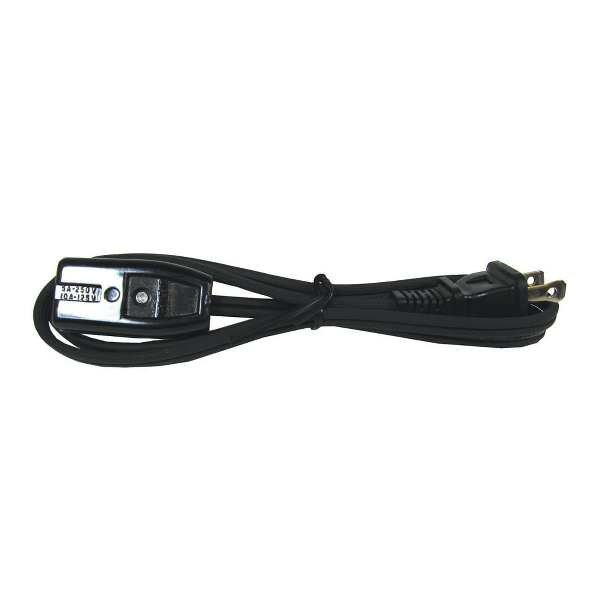 Black Mini Woods Hpn Replacement Extension Cord 2 ft 18/2
