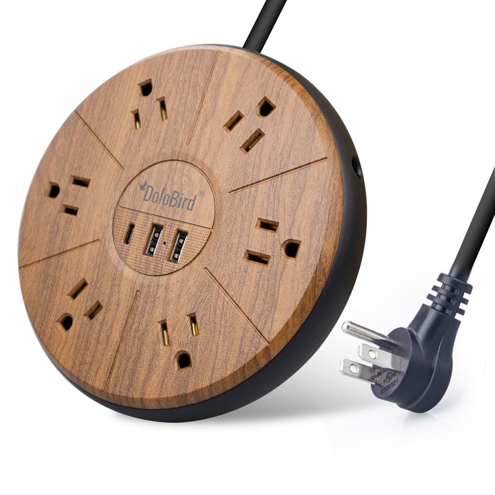 High-Power 6-Outlet Surge Protector with USB-C PD, Fast Charging & Circuit Breaker Safeguard