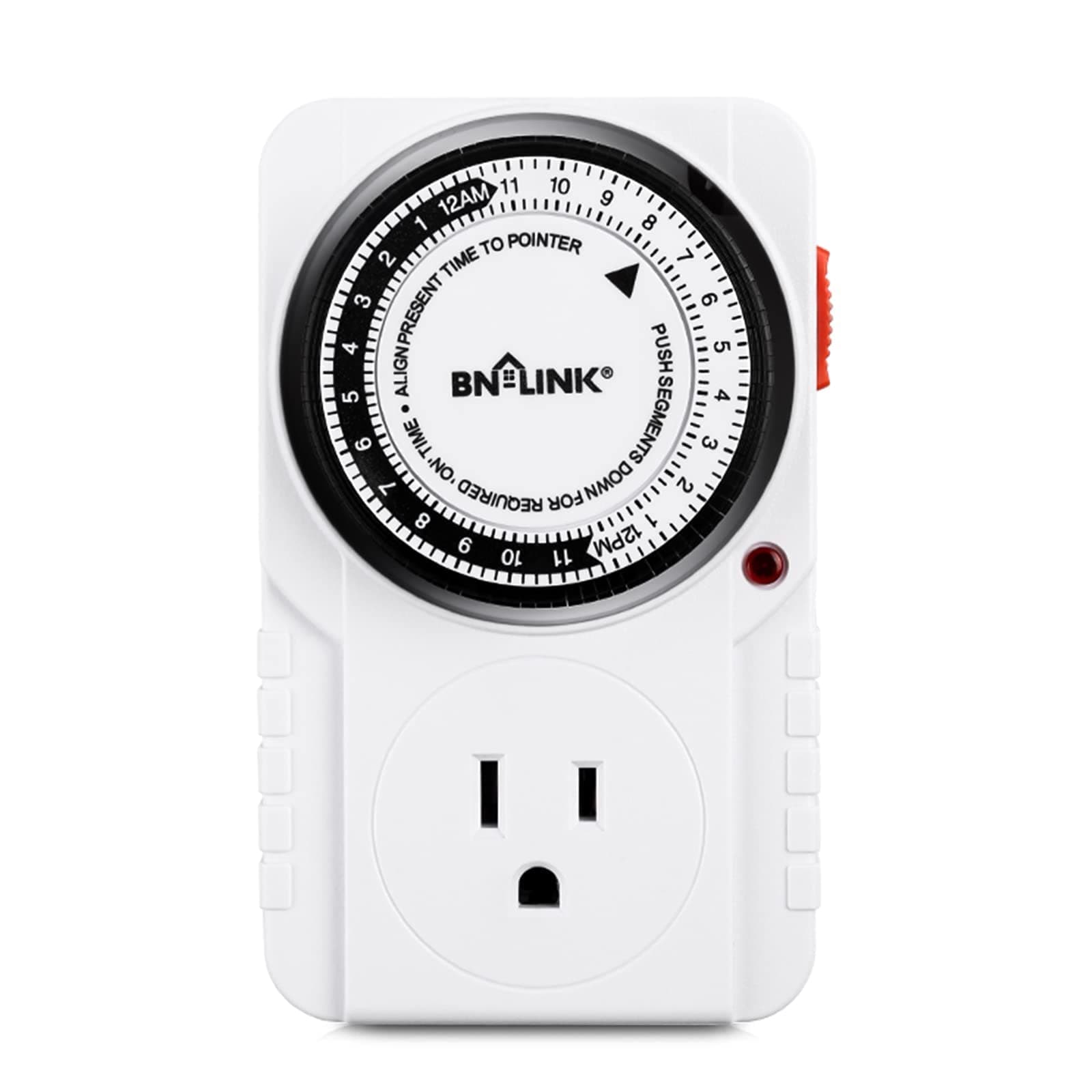 24 Hour Aquarium Plug-in Timer for Grow Light Hydroponics 125VAC ETL Listed 1875W