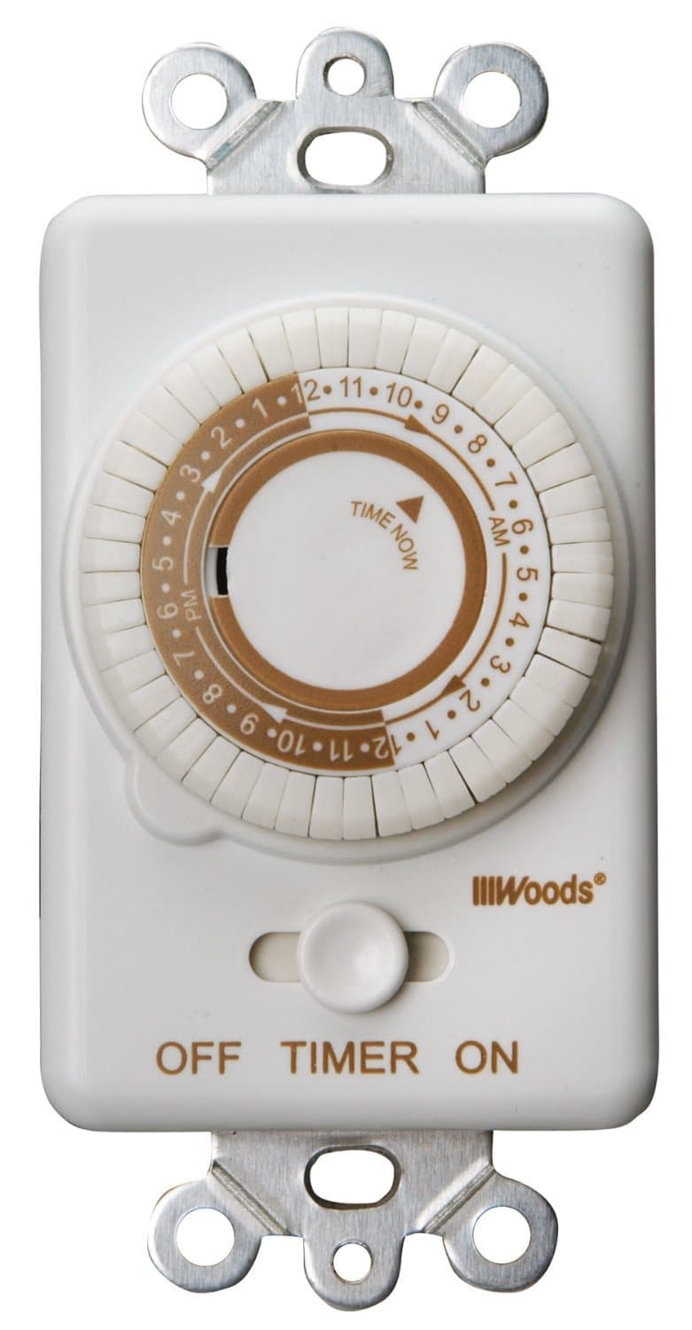 Woods 59745WD 24-Hour Mechanical Wall Light Switch Timer (White)