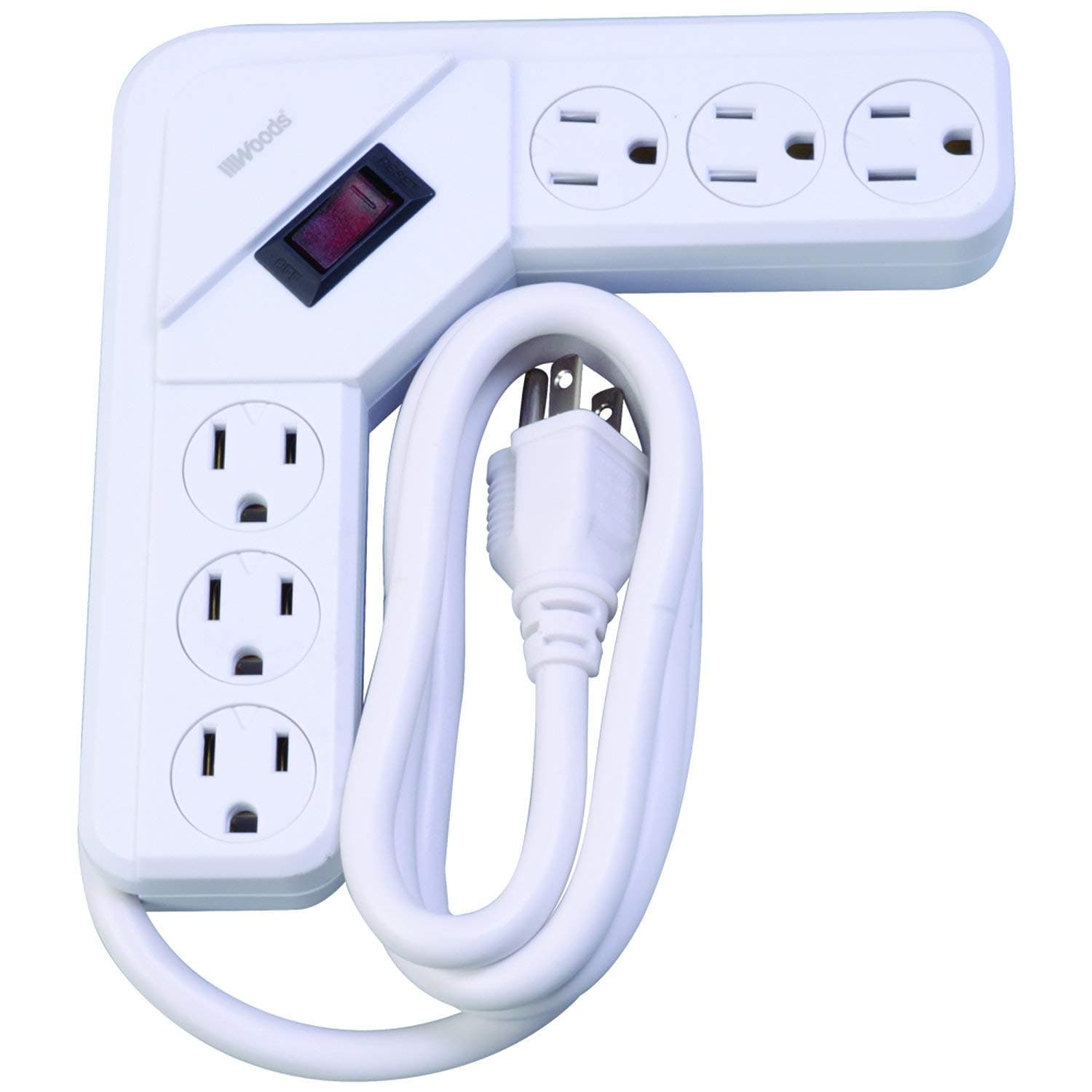 Compact L-Shaped Power Strip for Home Use