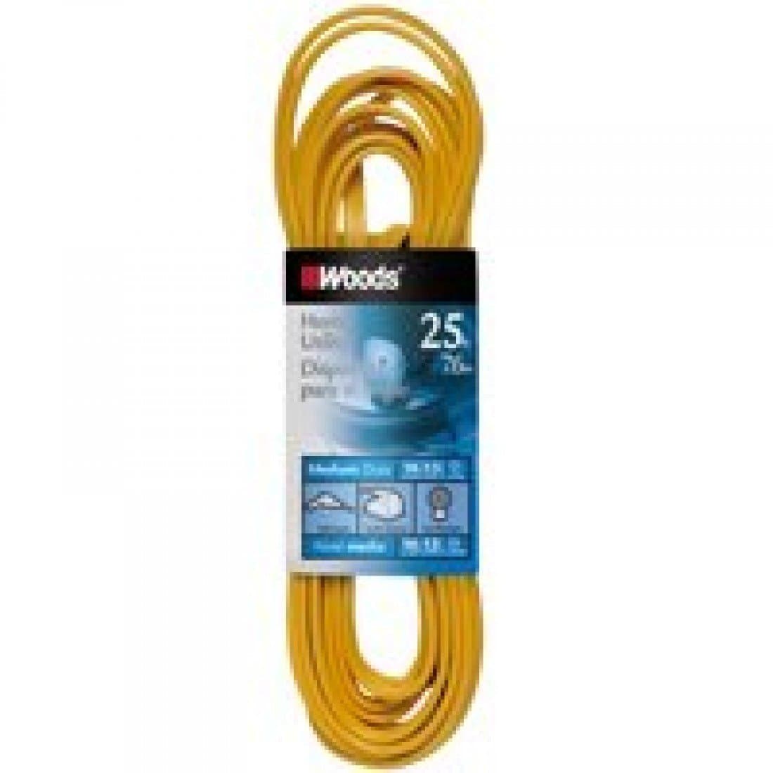 Woods 0831 25-Foot Yellow Flat Utility Extension Cord