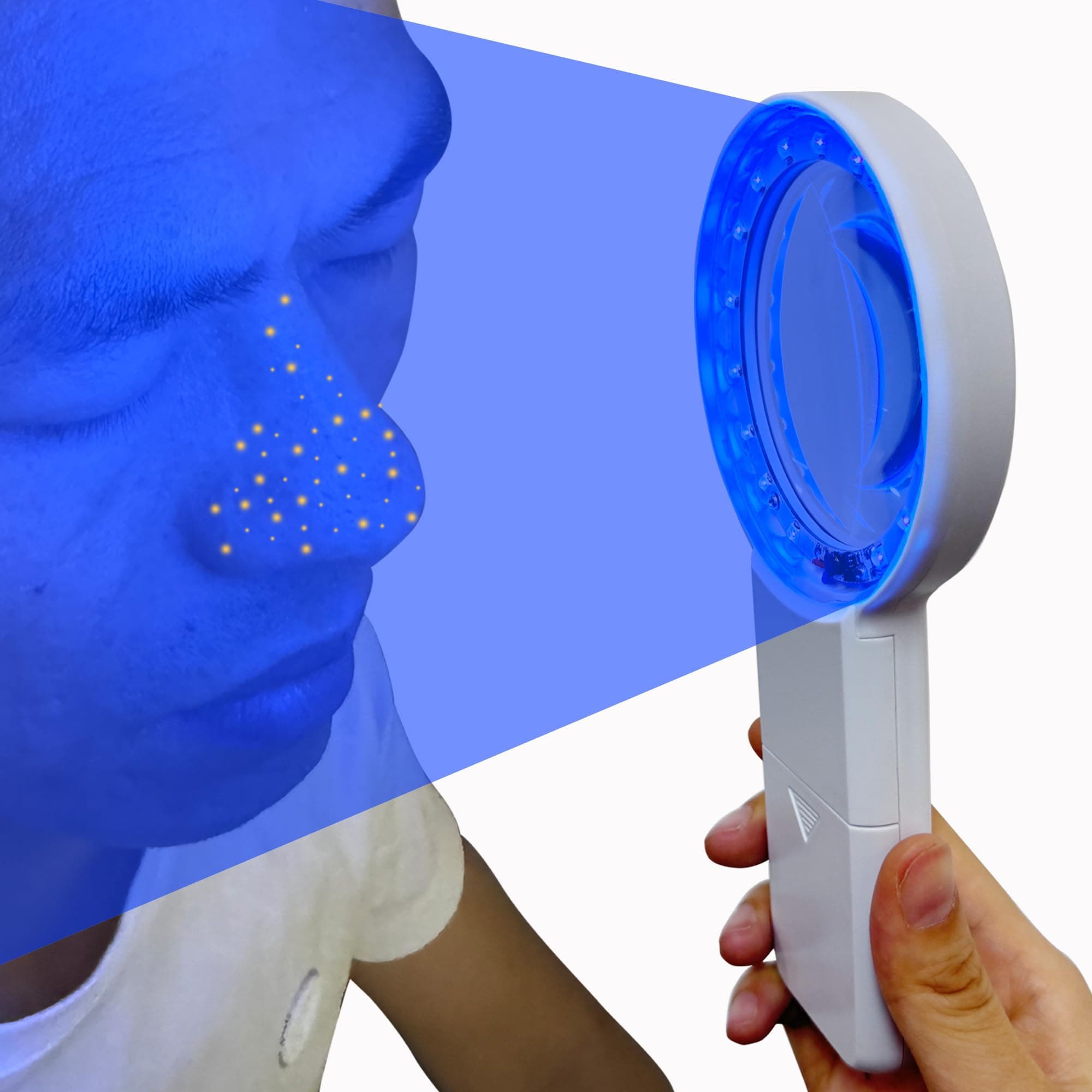 Cordless Wood's Lamp for Ringworm Detection - Skin Testing for Estheticians and Veterinarians - 5x Magnifying Wood Lamp with 16 LED Battery Powered