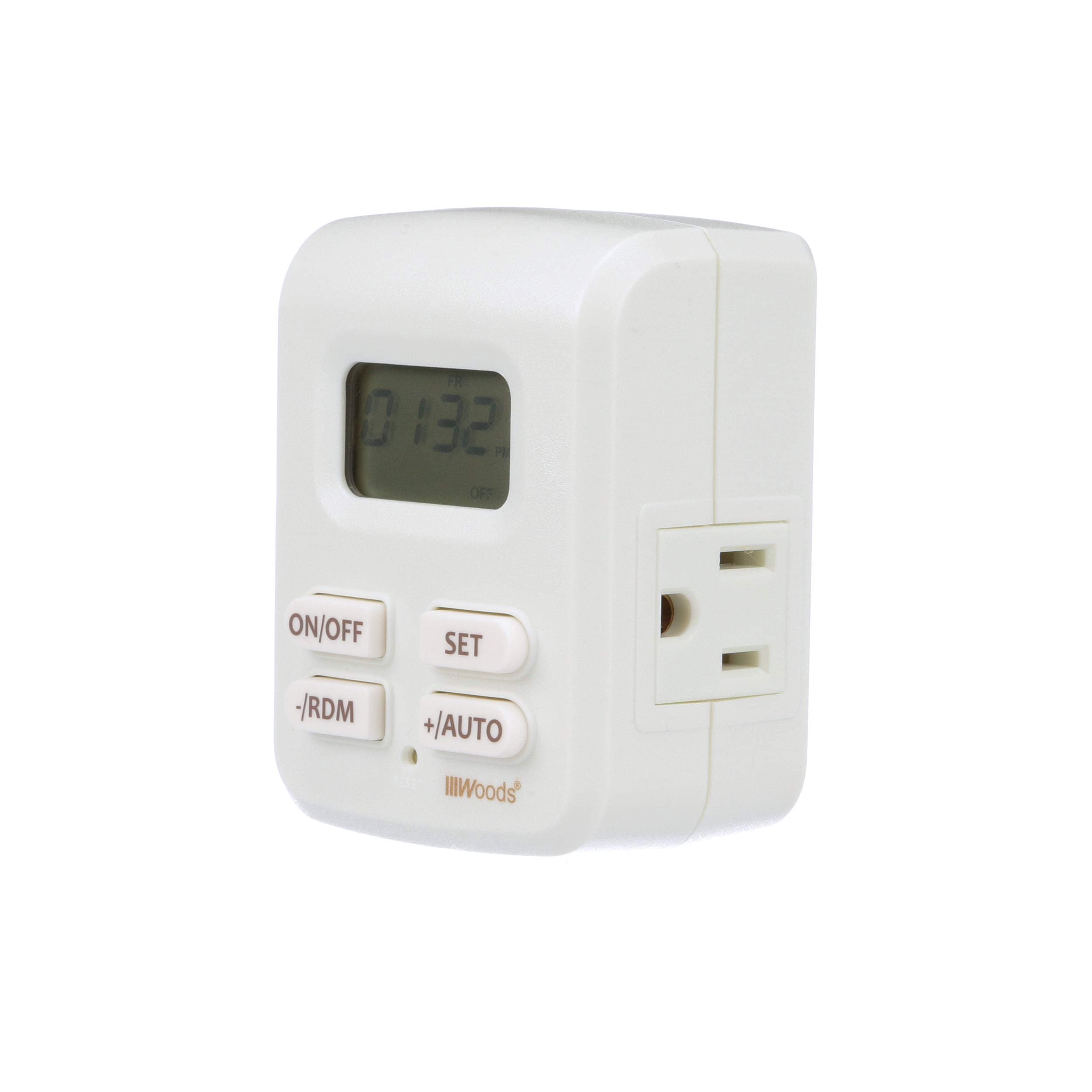 Digital Timer 2 Outlet 3C White, 1 Pack, As Shown in The Image
