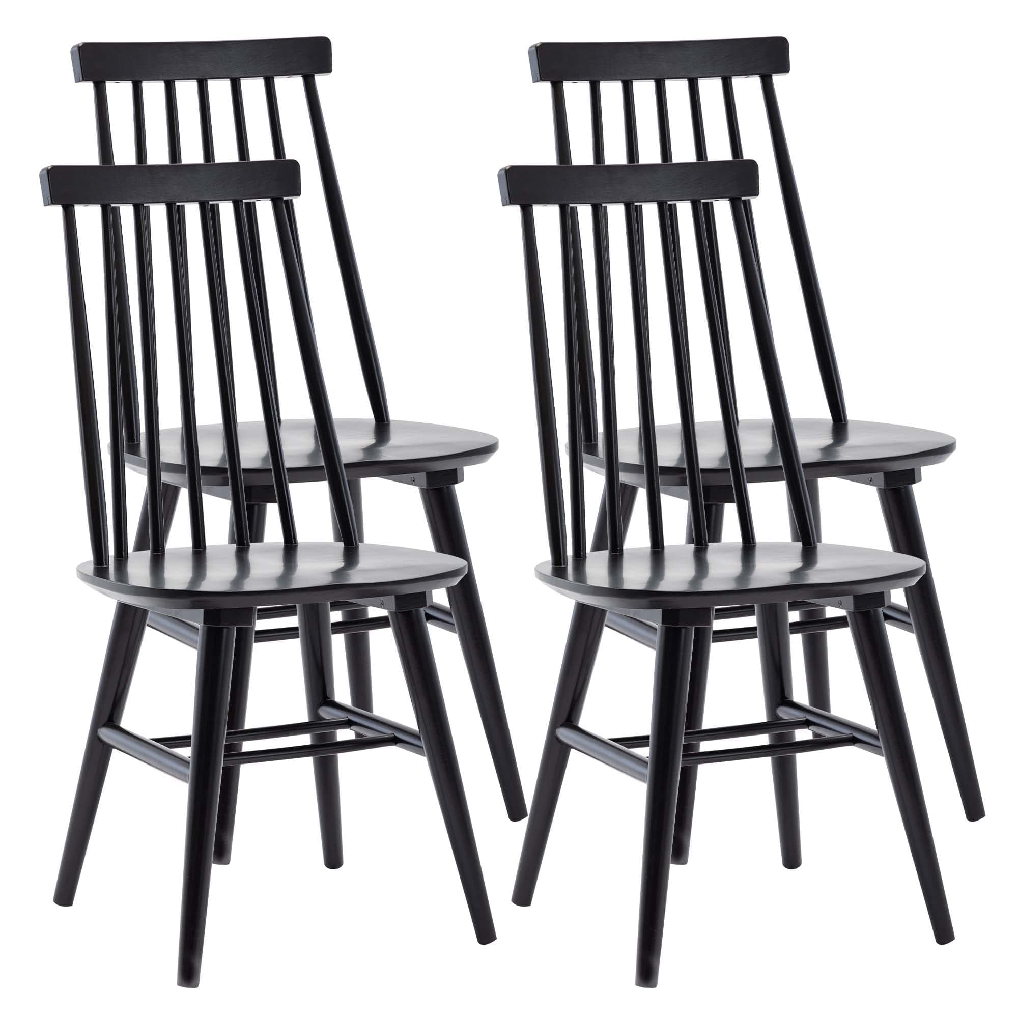 DUHOME Black Slat Spindle Back Wooden Dining Chair Set, 4 Pack Kitchen Dining Room