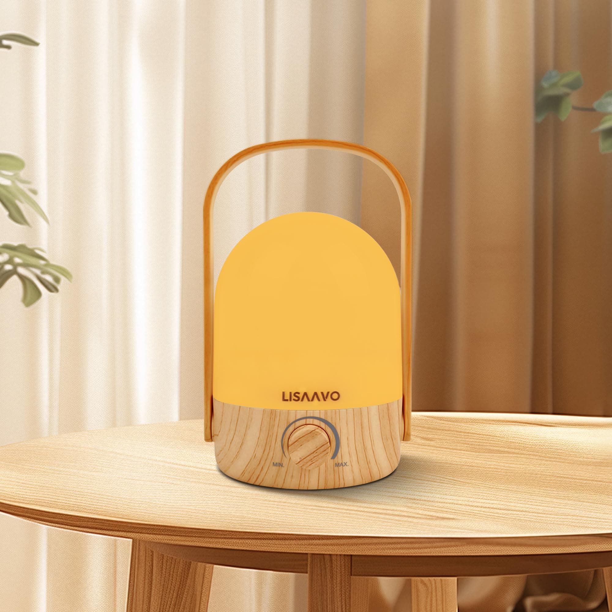 Wooden Portable Cordless Rechargeable Bedside Lamp for Nightstand