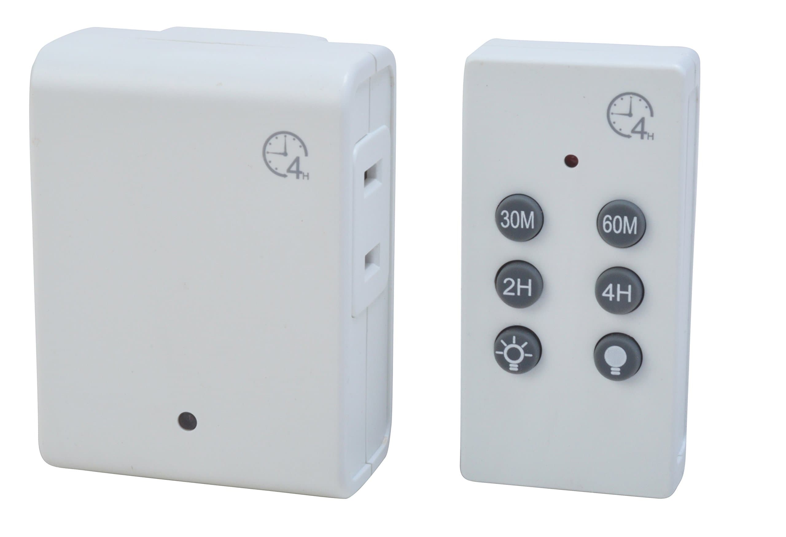 Wireless Remote Control Timer for Indoor Use with Countdown; 1 Polarized Outlet; White