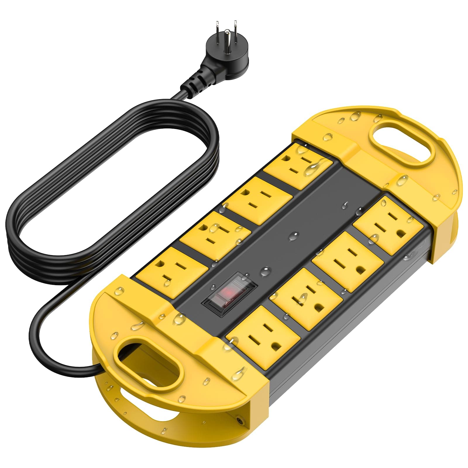 CCCEI Weatherproof Outdoor Power Strip with 8 Plugs and Surge Protector