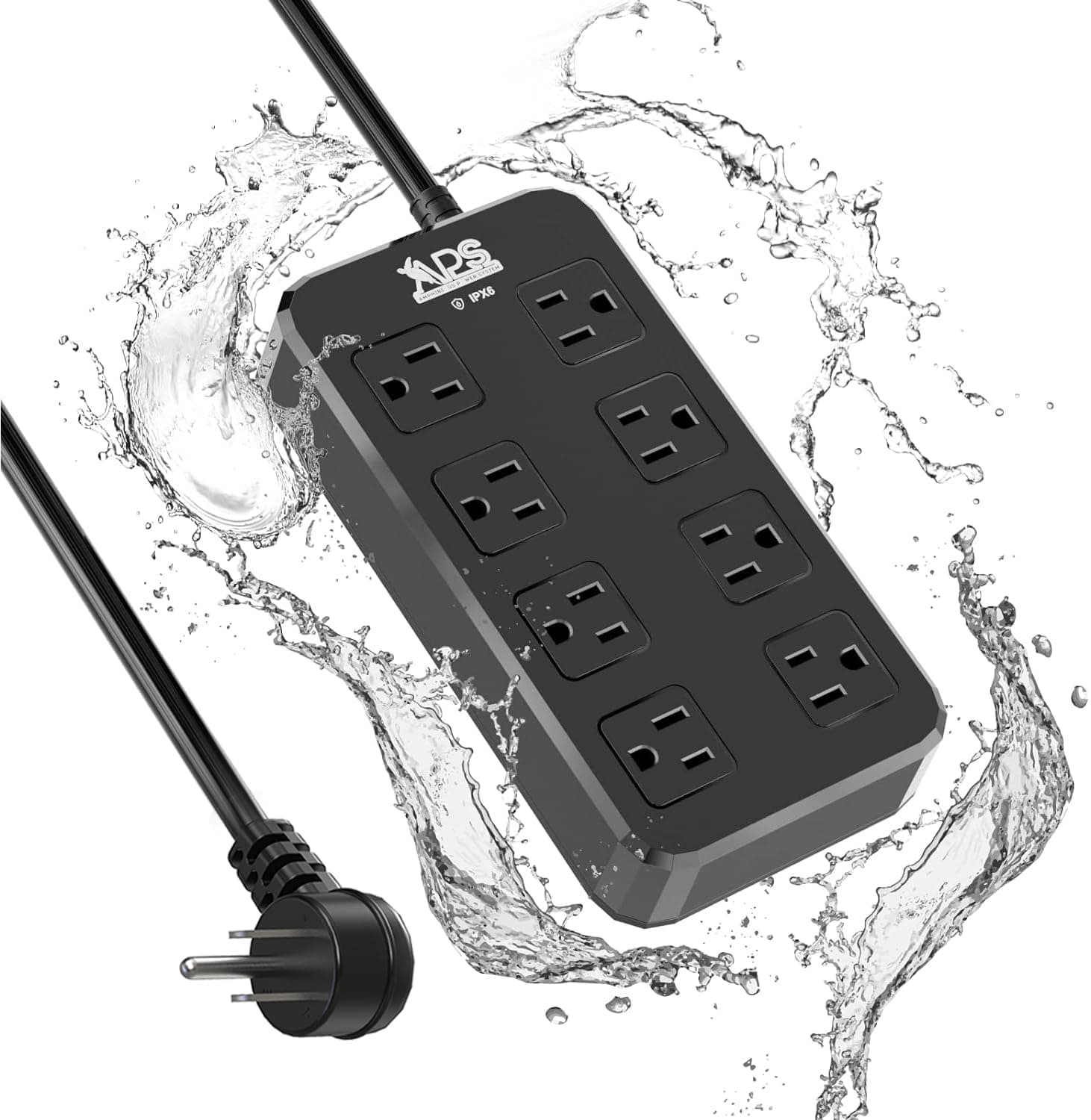 Outdoor Power Strip, Weatherproof and Waterproof Surge Protector with 8 Outlets for Outdoor Decorations