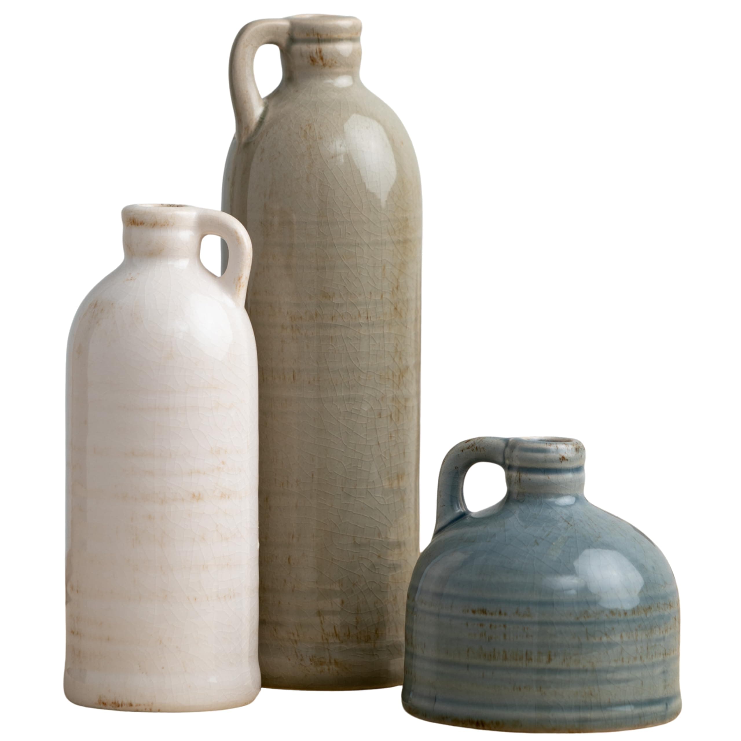 Sullivans Ceramic Jug Vase Set for Farmhouse Decor