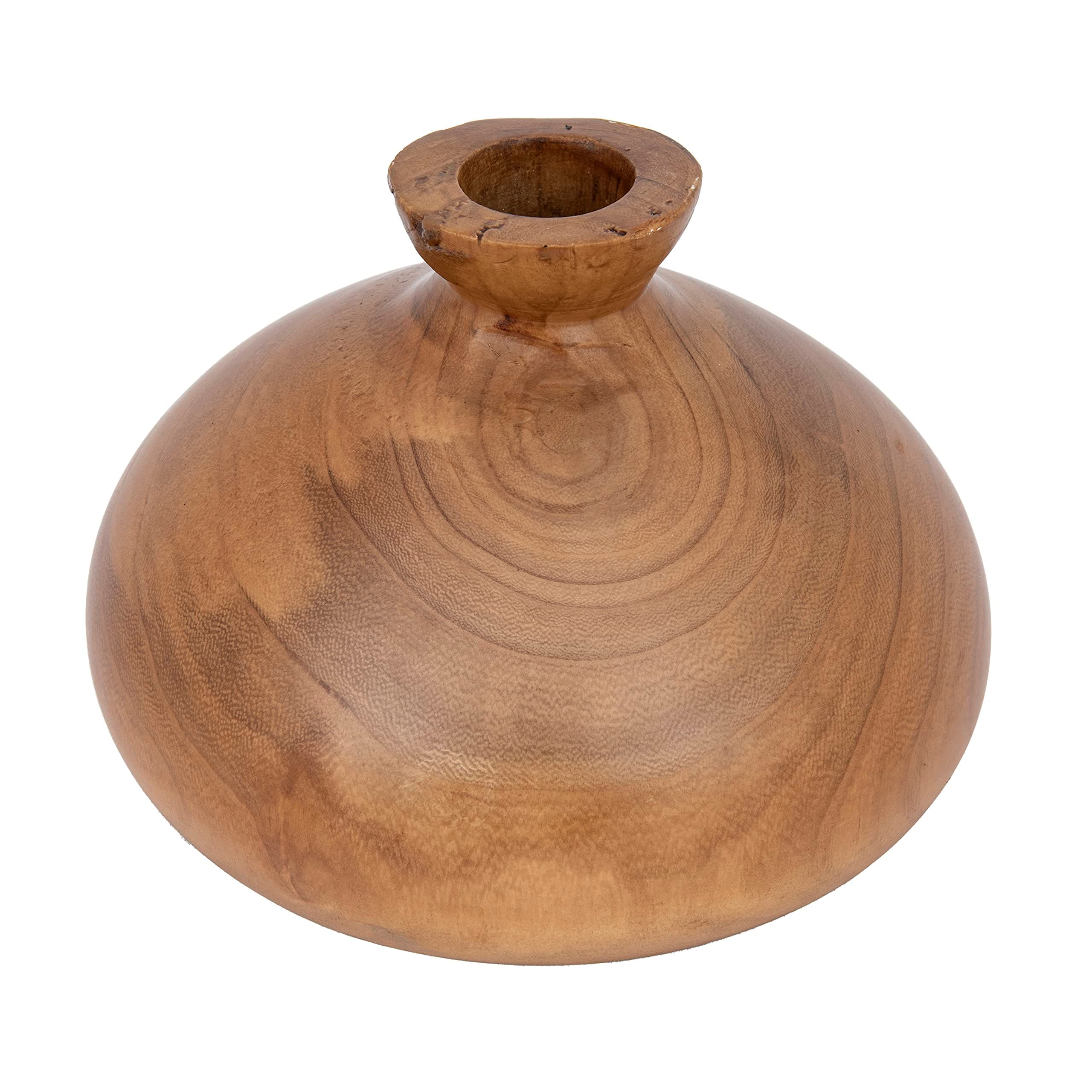 Paulownia Wood Vase with Walnut Finish
