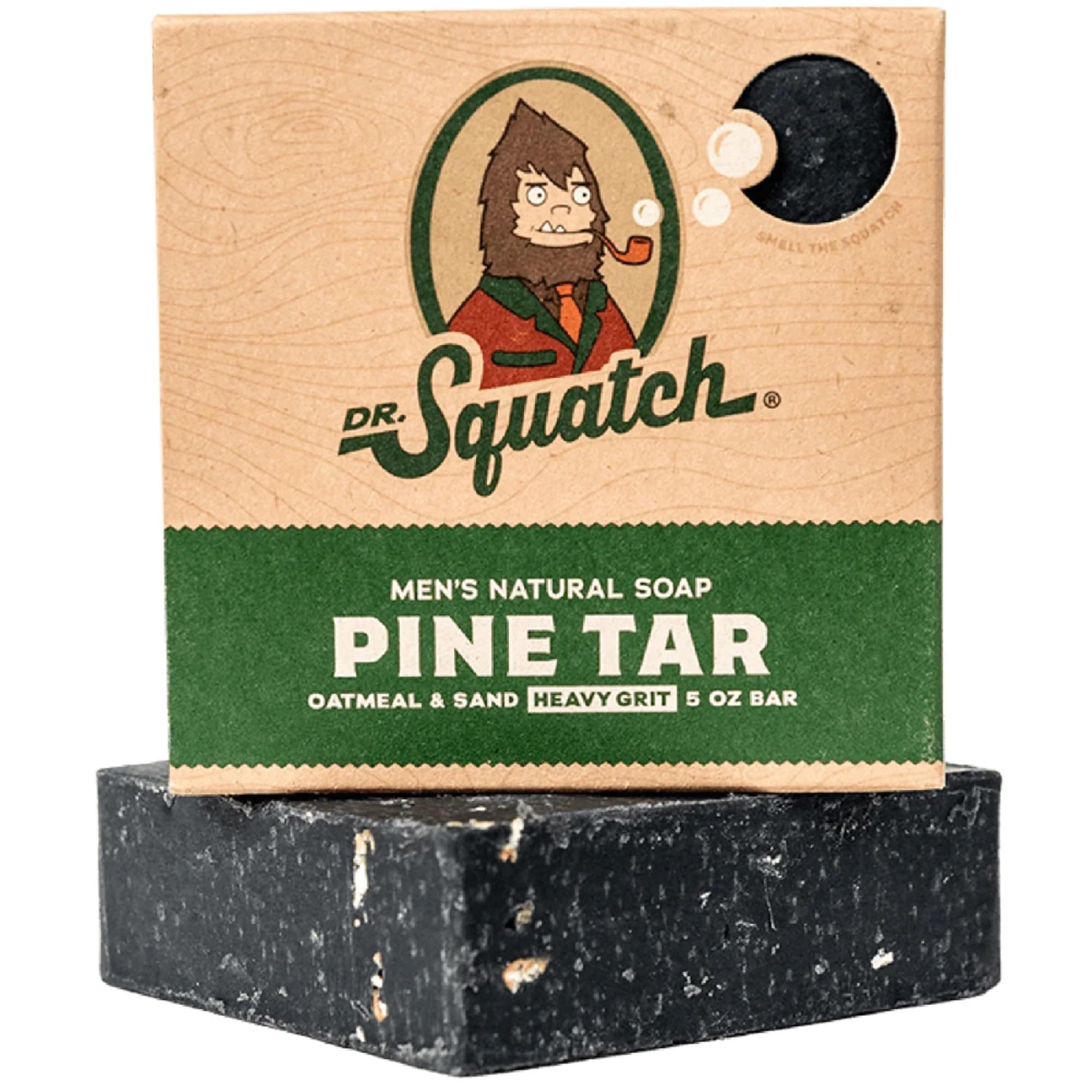 Dr. Squatch Men's All Natural Bar Soap with Heavy Grit, Pine Tar
