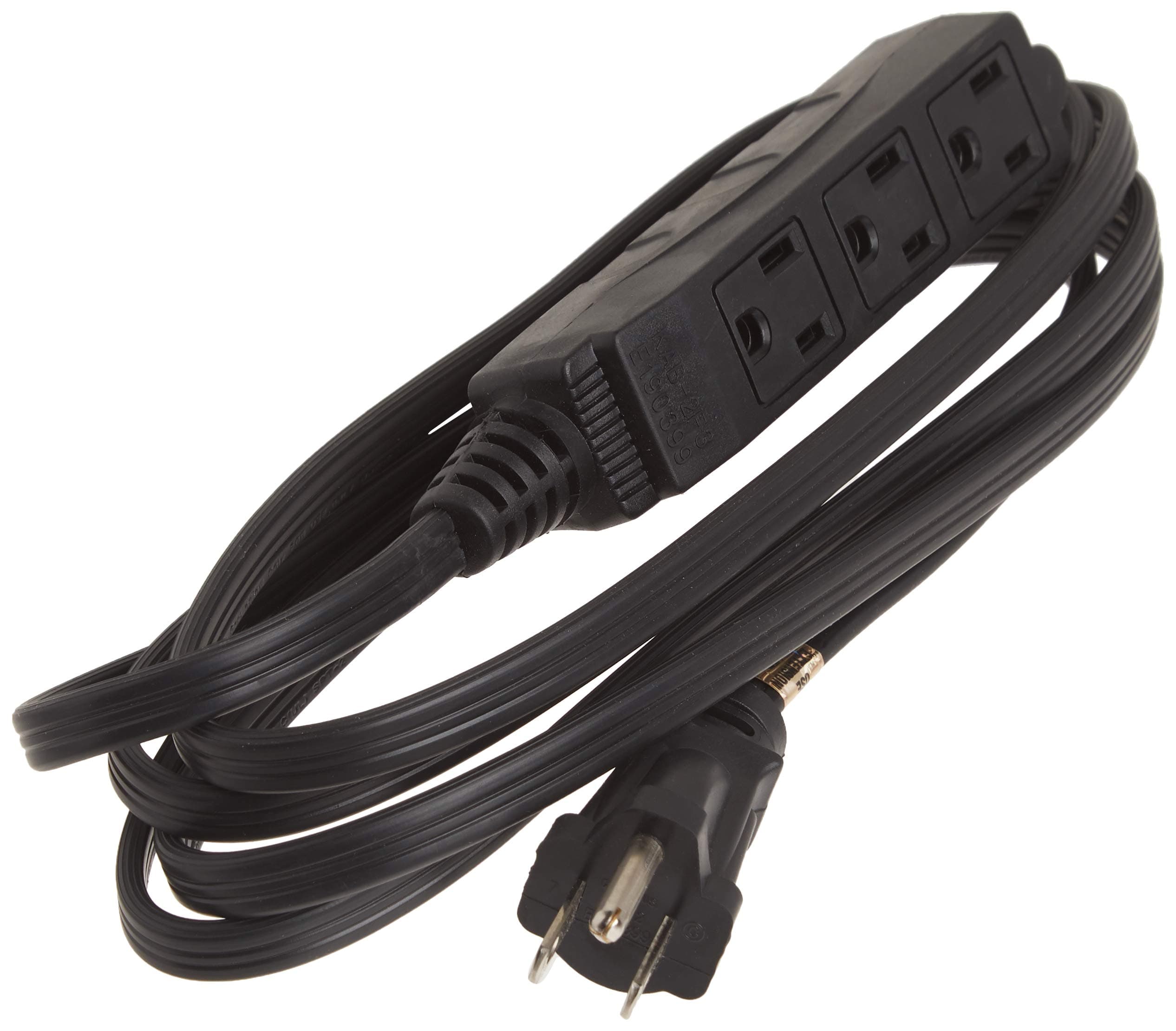 Compact 8-Foot Indoor Extension Cord with 3 Outlets for Home Use